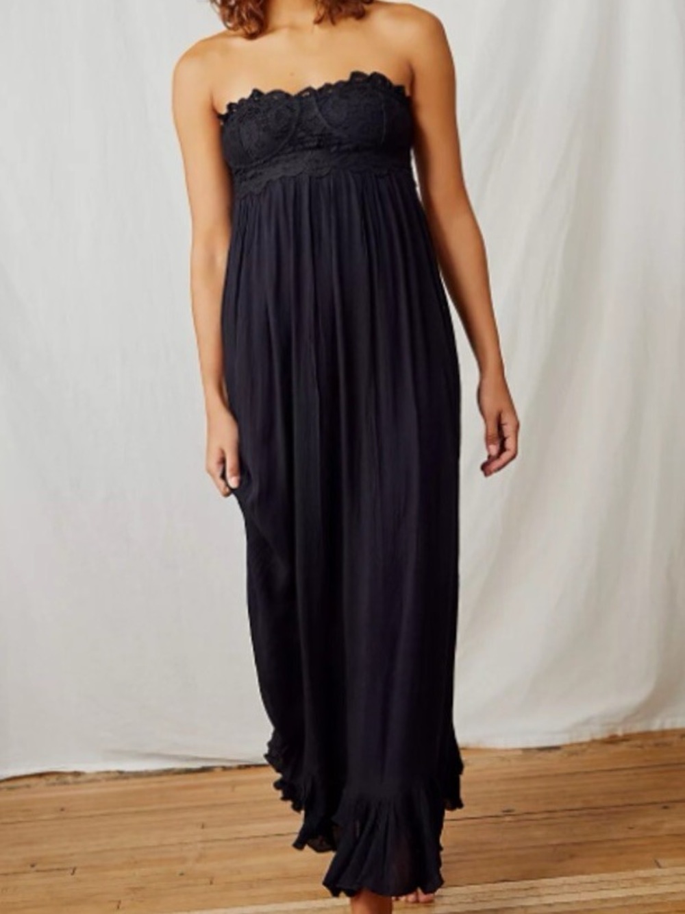 Free People Adella Corset Maxi Dress in Black
